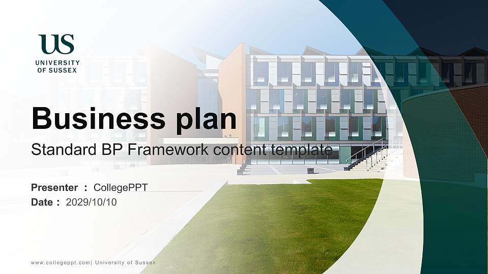 University of Sussex Competition/Entrepreneurship Contest PPT Template16:9 ratio PPT effect preview image