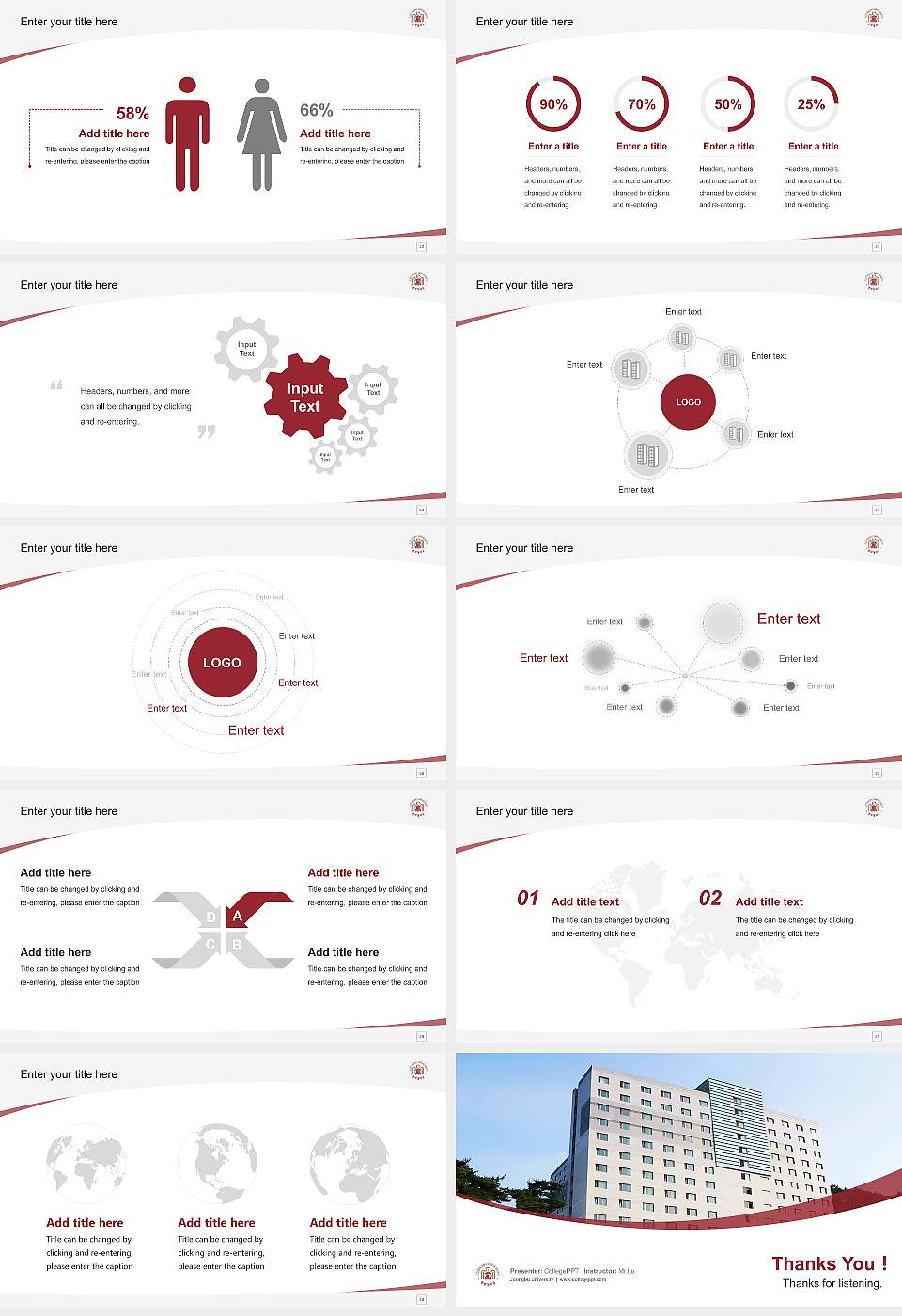 Joongbu University Course/Courseware Creation PPT Template16:9 ratio PPT effect preview image4