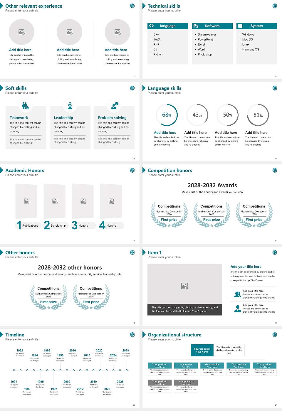 Hankuk University of Foreign Studies Resume PPT Template16:9 ratio PPT effect preview image3