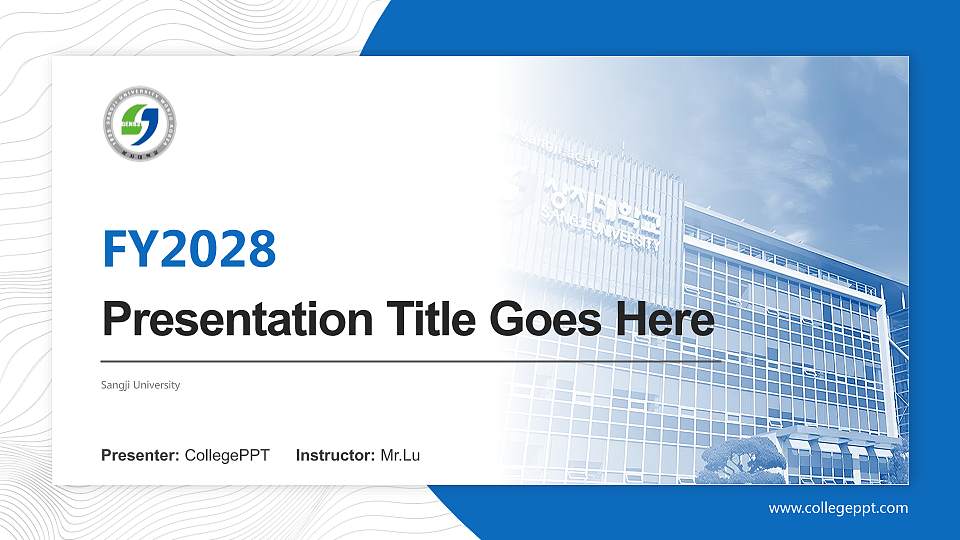 Sangji University Academic Presentation/Research Findings Report PPT Template16:9 ratio PPT effect preview image