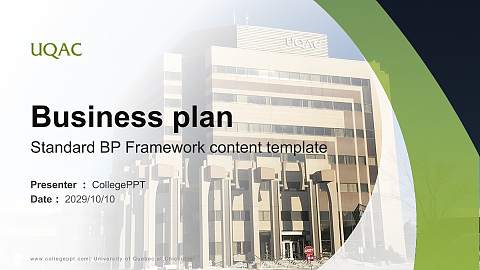 University of Quebec at Chicoutimi Competition/Entrepreneurship Contest PPT Template