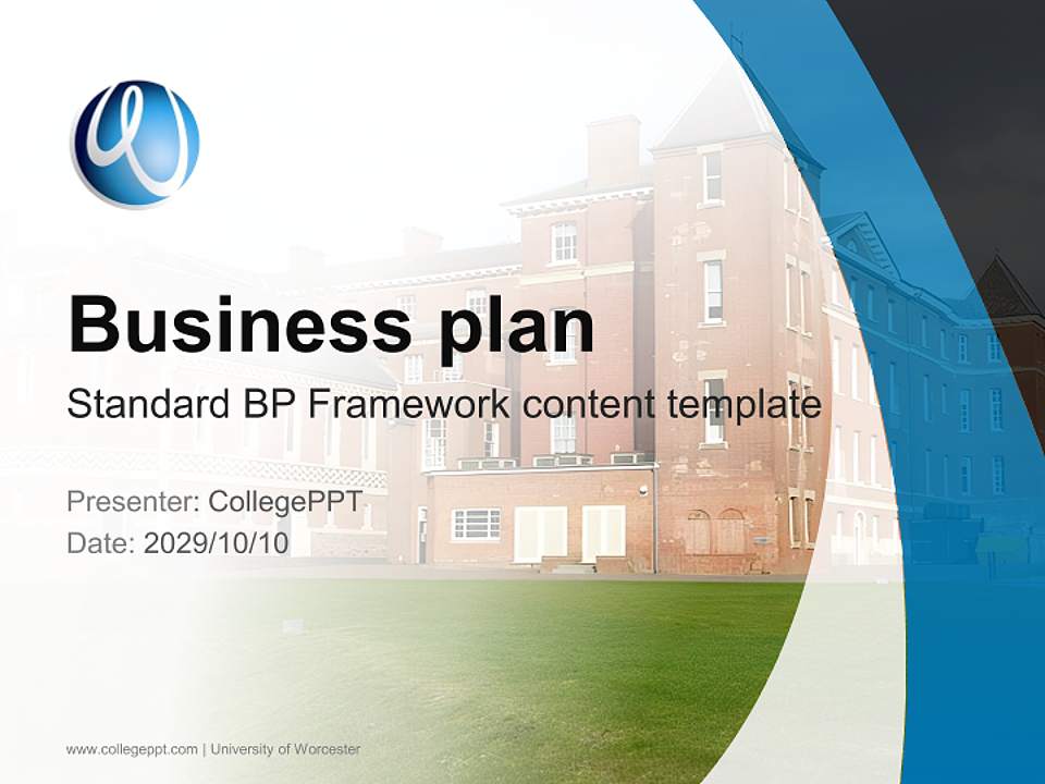 University of Worcester Competition/Entrepreneurship Contest PPT Template4:3 ratio PPT effect preview image9
