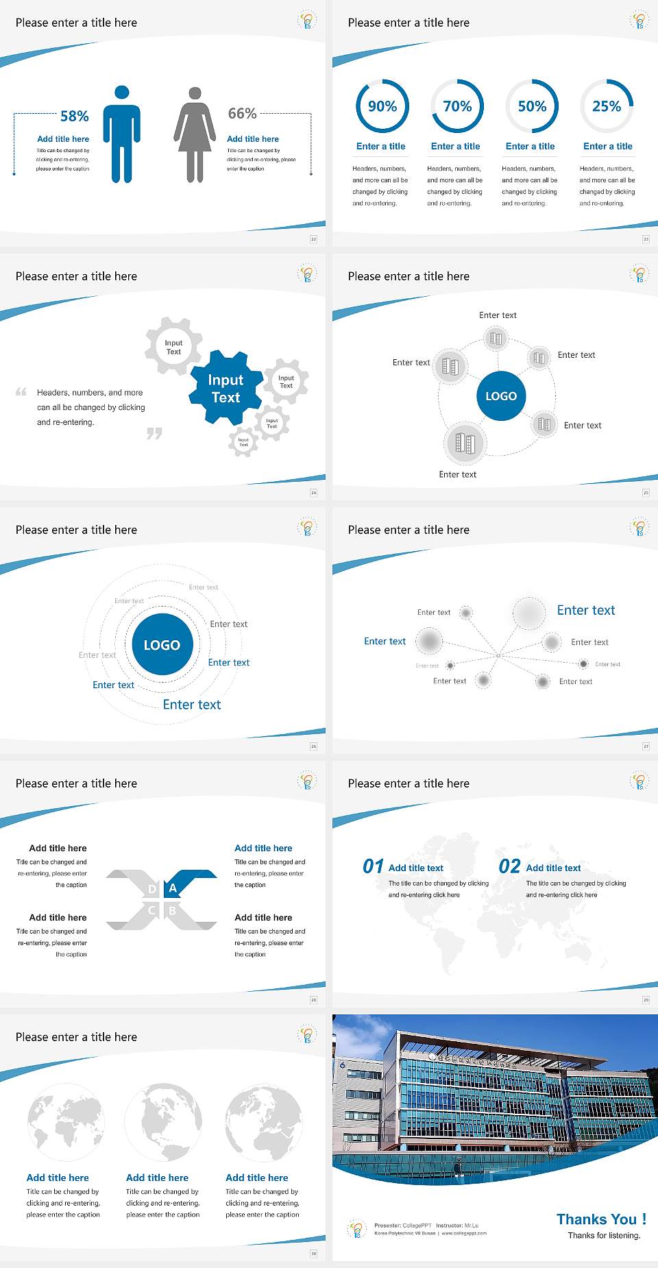 Korea Polytechnic VII Busan Course/Courseware Creation PPT Template4:3 ratio PPT effect preview image4