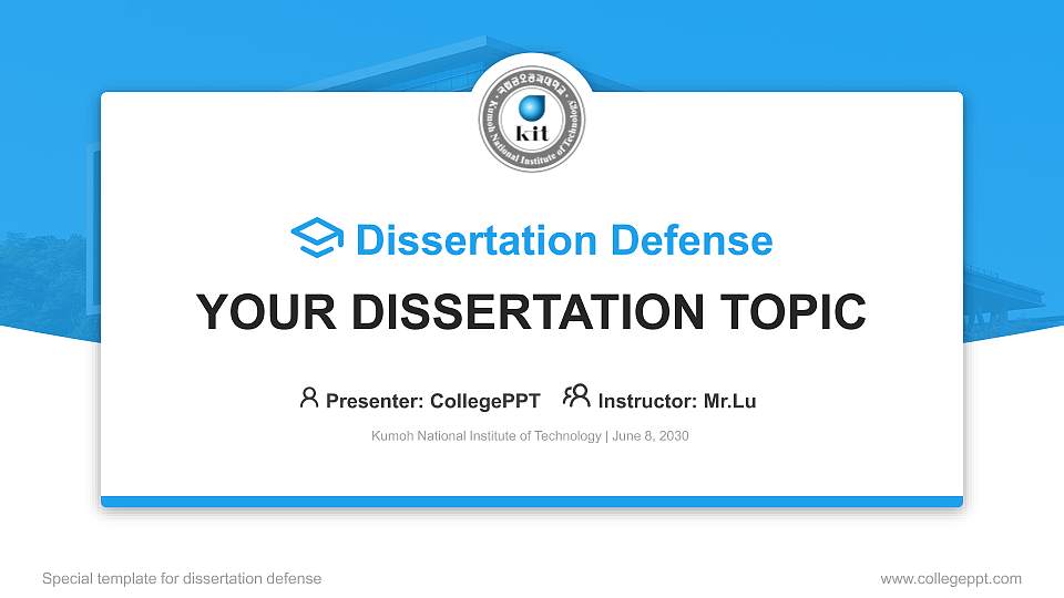 Kumoh National Institute of Technology Graduation Thesis Defense PPT Template16:9 ratio PPT effect preview image1