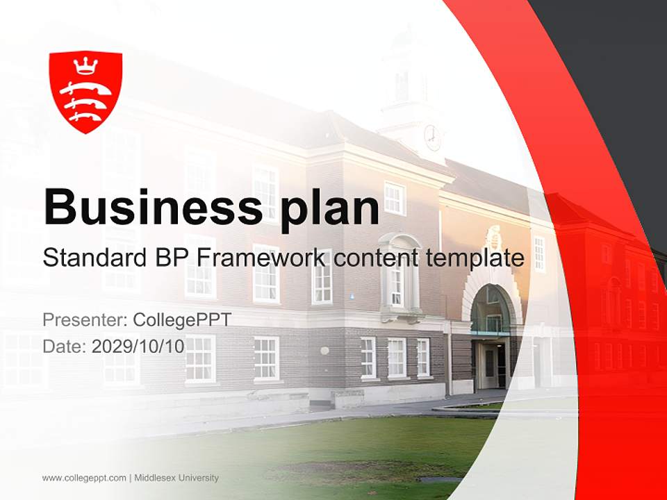 Middlesex University Competition/Entrepreneurship Contest PPT Template4:3 ratio PPT effect preview image9