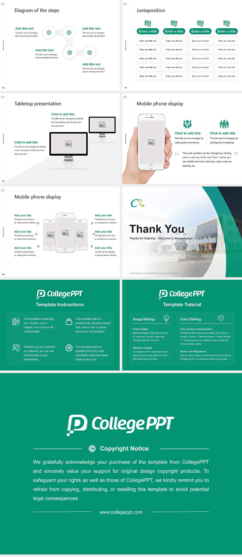 Hokkaido Chitose College of Rehabilitation Competition/Entrepreneurship Contest PPT Template4:3 ratio PPT effect preview image9