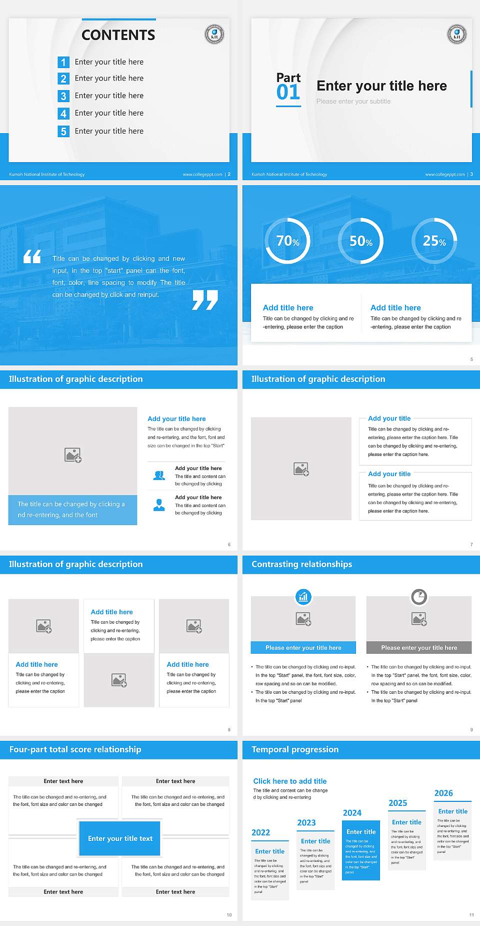 Kumoh National Institute of Technology Thesis Proposal/Graduation Defense PPT Template4:3 ratio PPT effect preview image2