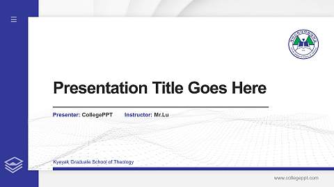 Kyeyak Graduate School of Theology Thesis Proposal/Graduation Defense PPT Template