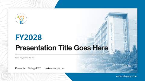 Korea Polytechnic V Gimje Academic Presentation/Research Findings Report PPT Template