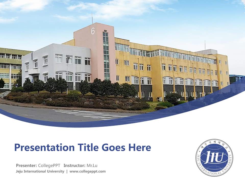 Jeju International University Course/Courseware Creation PPT Template4:3 ratio PPT effect preview image5