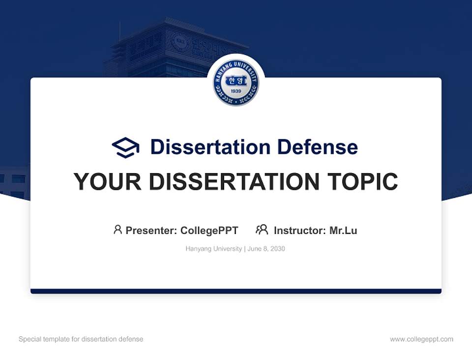 Hanyang University Graduation Thesis Defense PPT Template4:3 ratio PPT effect preview image7