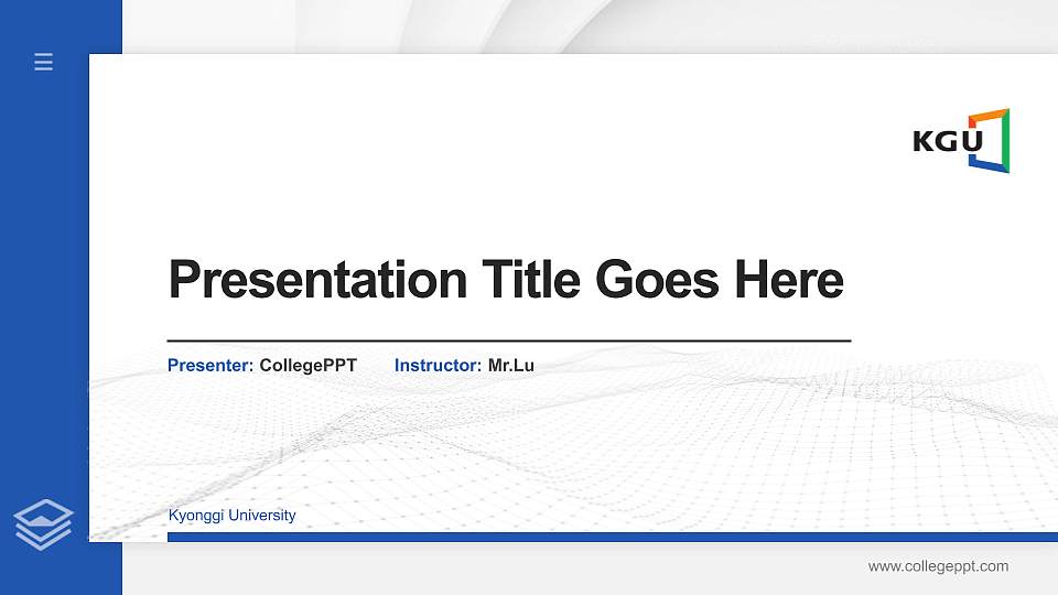 Kyonggi University Thesis Proposal/Graduation Defense PPT Template16:9 ratio PPT effect preview image