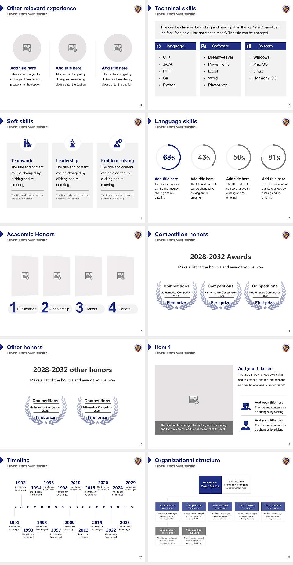 Hyupsung University Resume PPT Template4:3 ratio PPT effect preview image3
