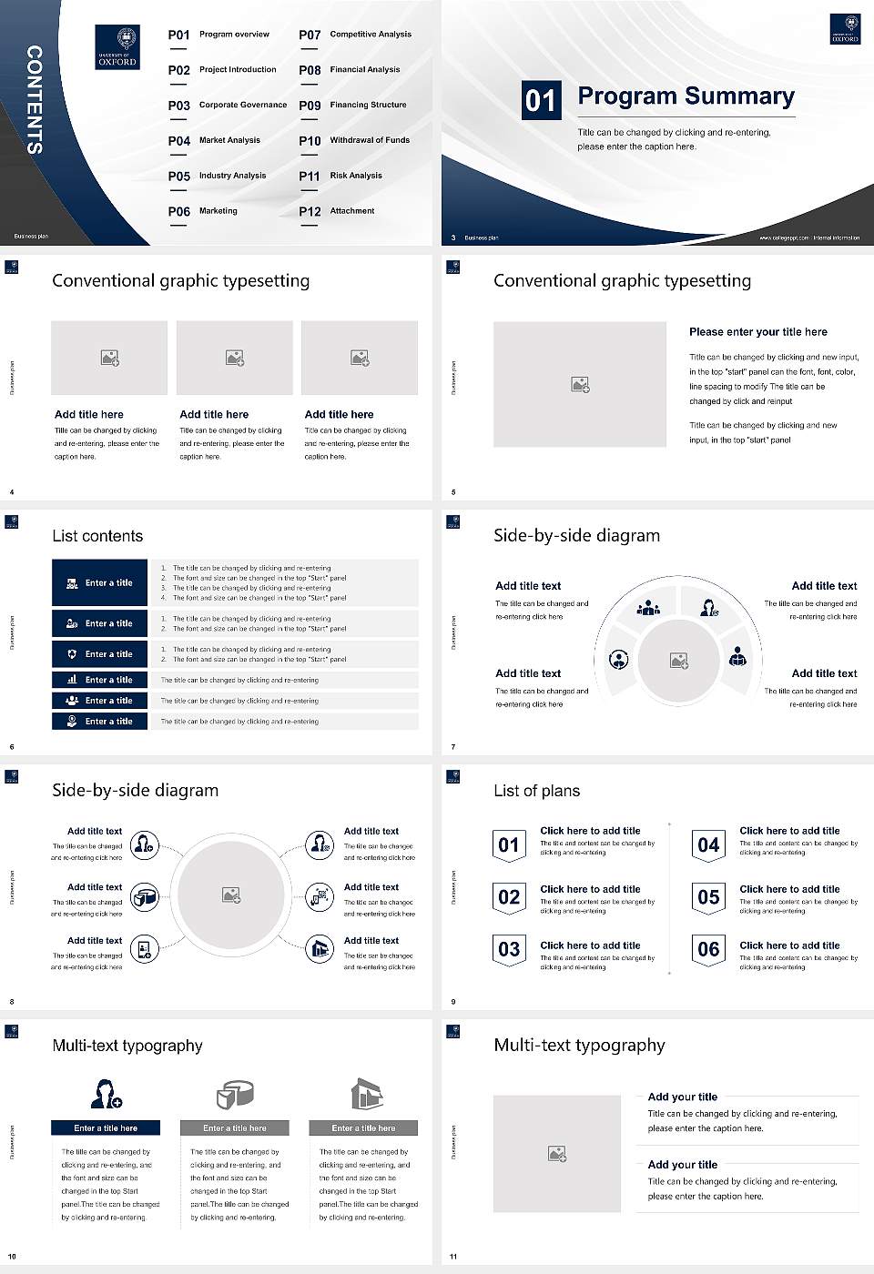 University of Oxford Competition/Entrepreneurship Contest PPT Template16:9 ratio PPT effect preview image2