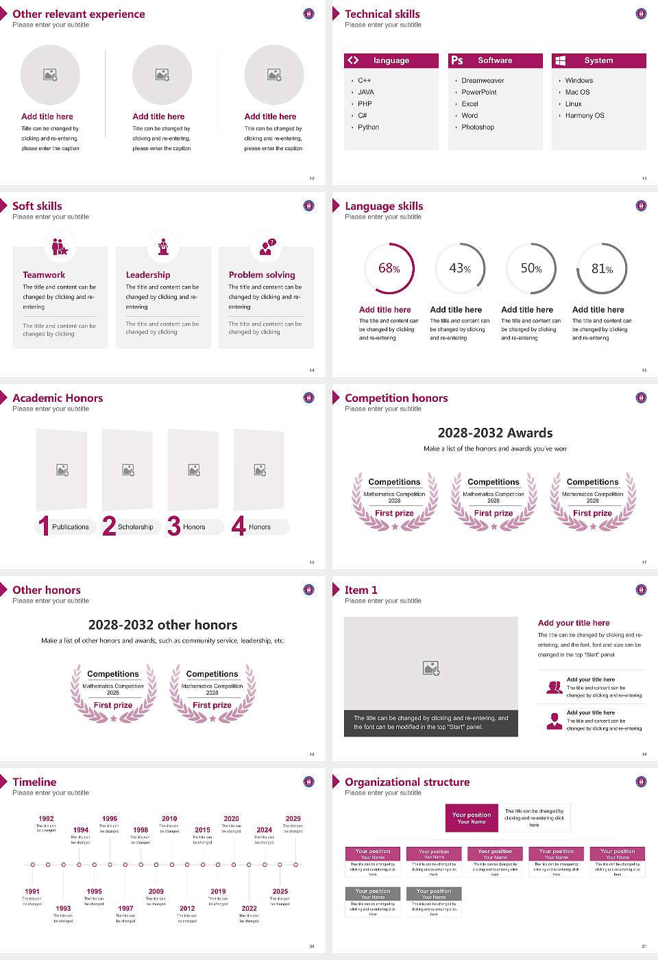 Jeonbuk National University Resume PPT Template16:9 ratio PPT effect preview image3