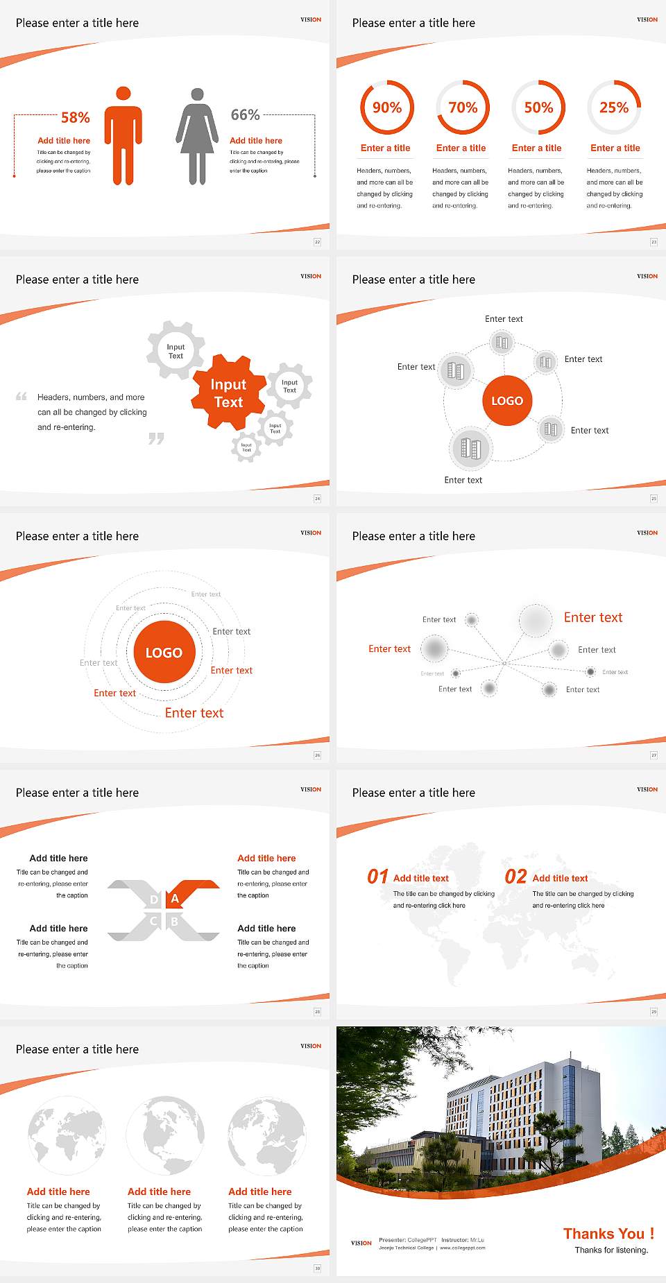 Jeonju Technical College Course/Courseware Creation PPT Template4:3 ratio PPT effect preview image4