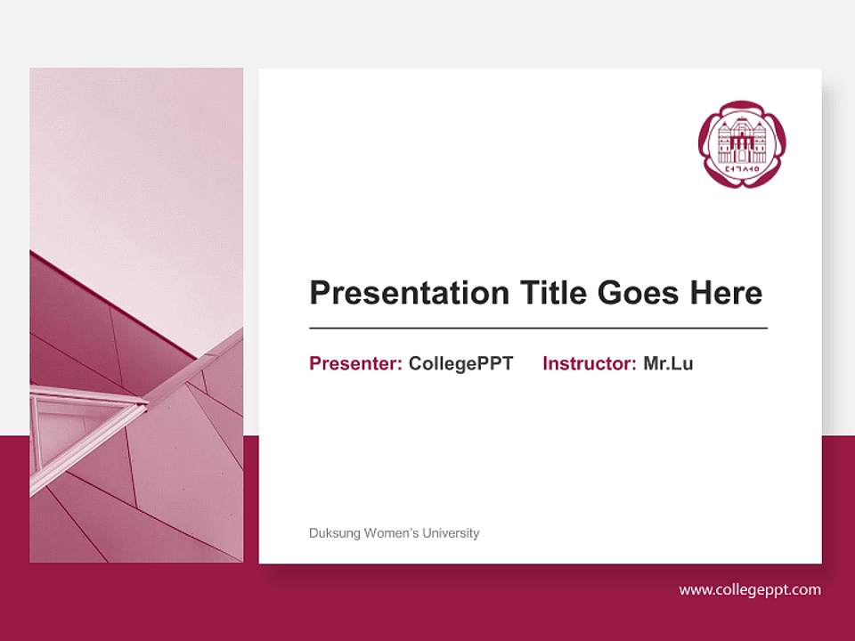 Duksung Women’s University General Purpose PPT Template4:3 ratio PPT effect preview image6