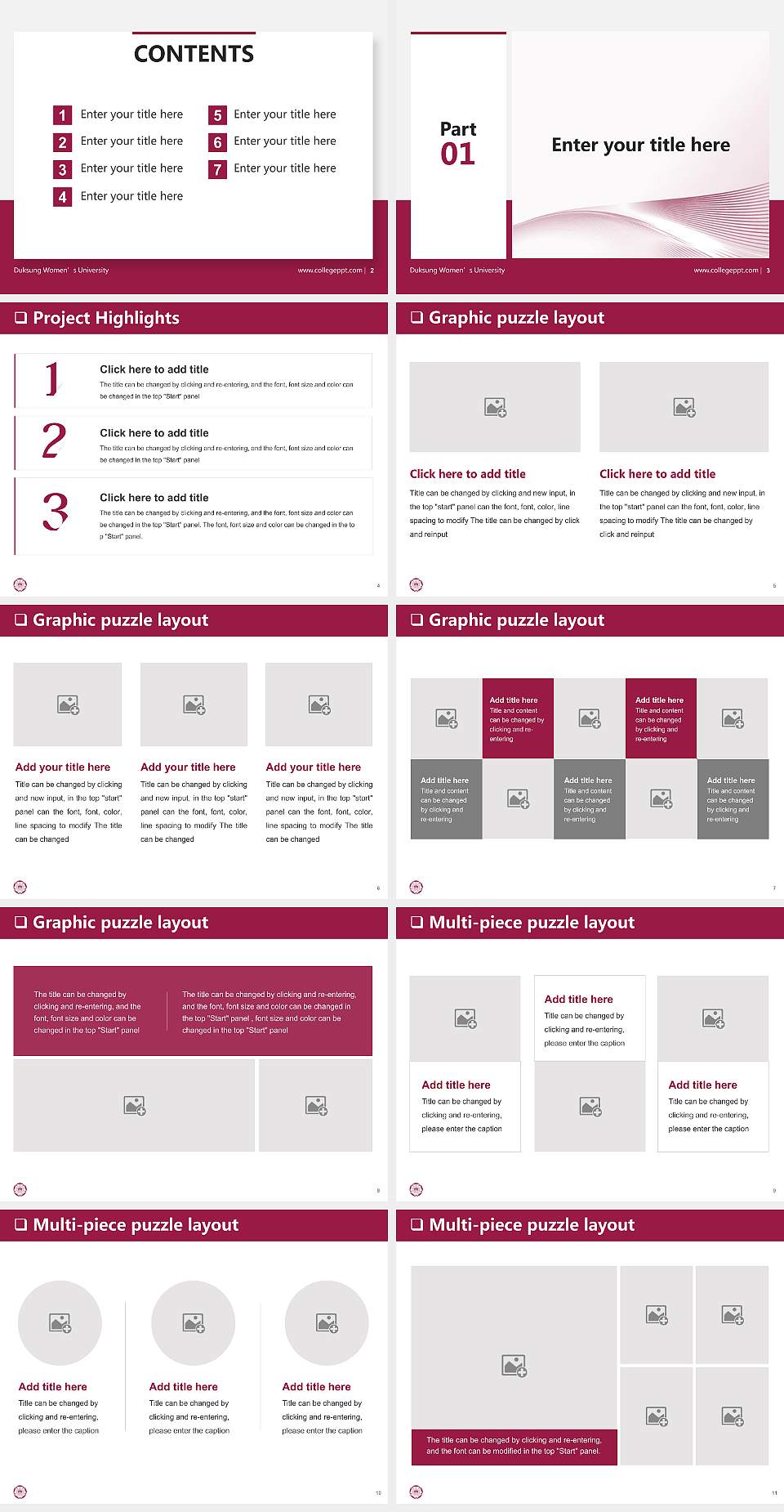 Duksung Women’s University General Purpose PPT Template4:3 ratio PPT effect preview image2