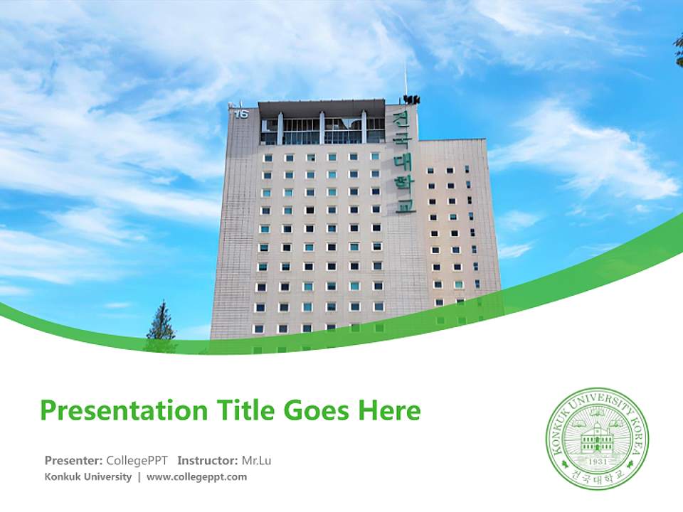 Konkuk University Course/Courseware Creation PPT Template4:3 ratio PPT effect preview image5