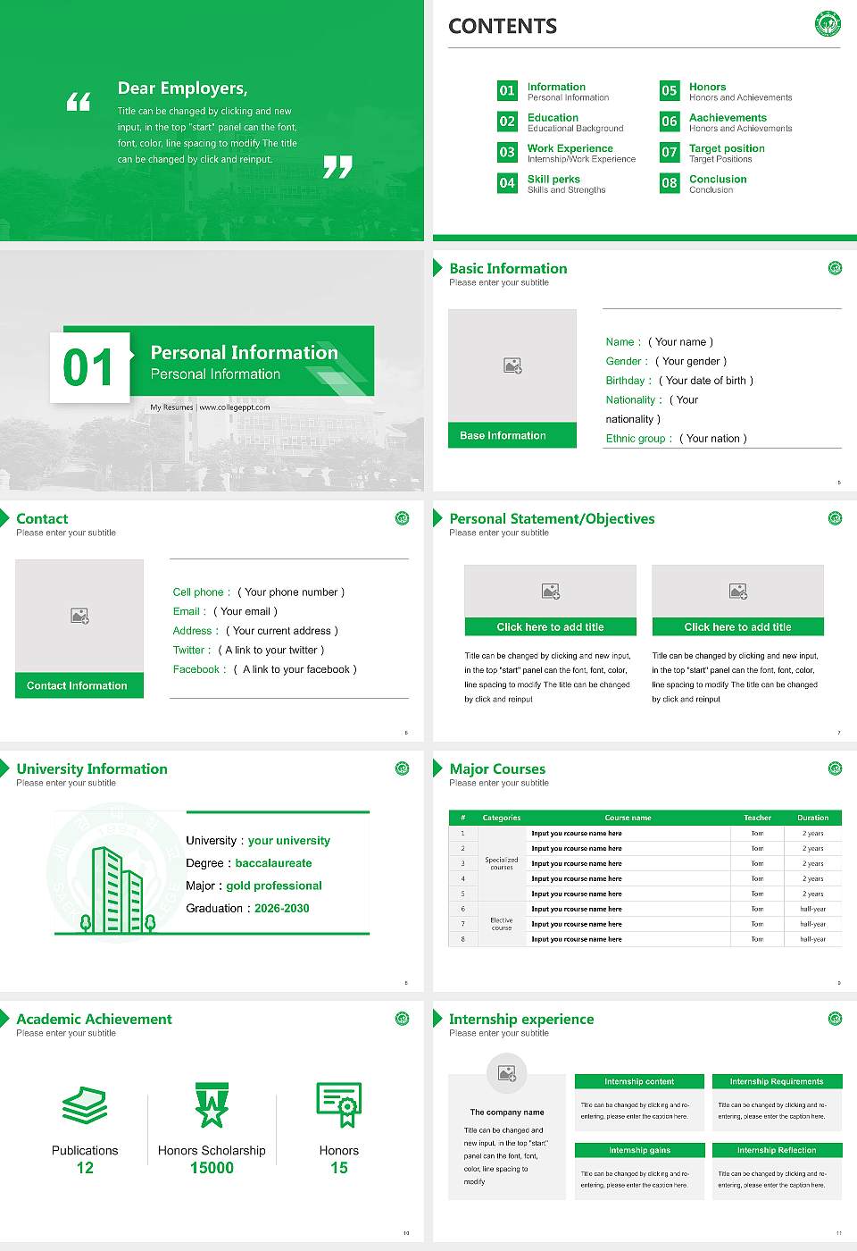 Saekyung College Resume PPT Template16:9 ratio PPT effect preview image2