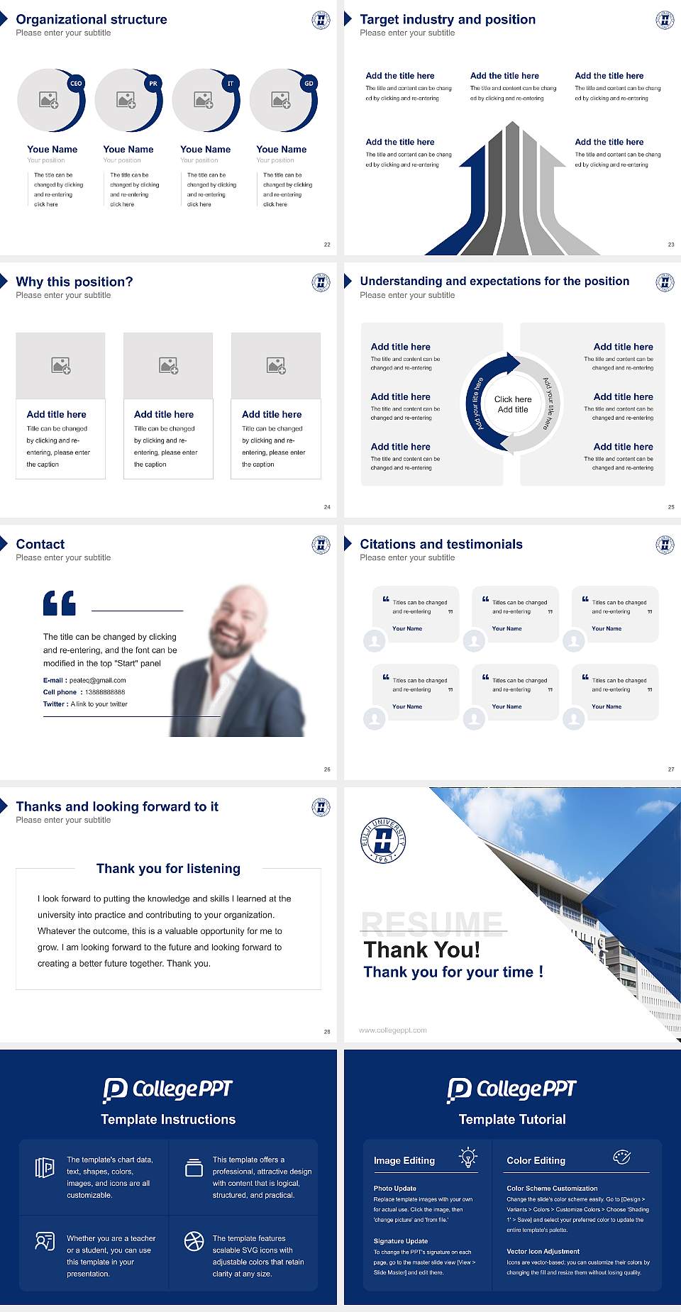 Eulji University Resume PPT Template4:3 ratio PPT effect preview image4