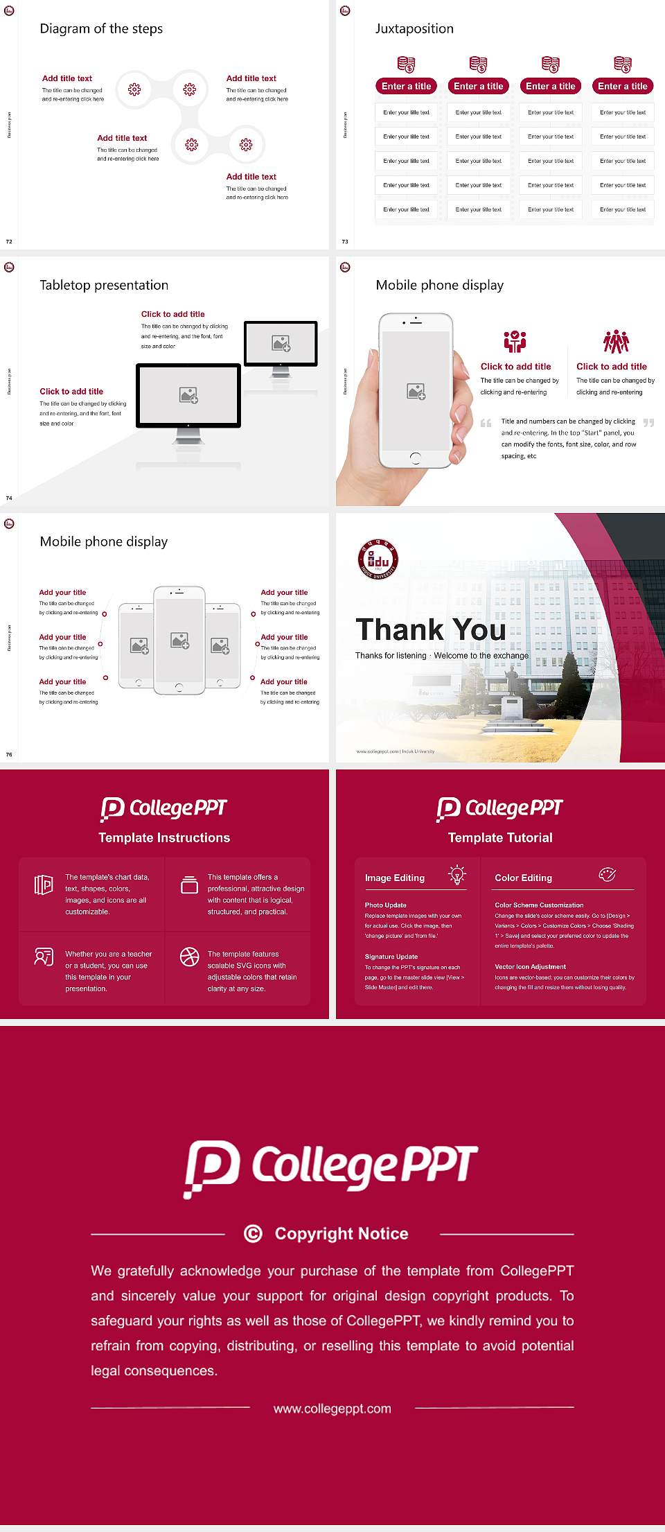 Induk University Competition/Entrepreneurship Contest PPT Template4:3 ratio PPT effect preview image9
