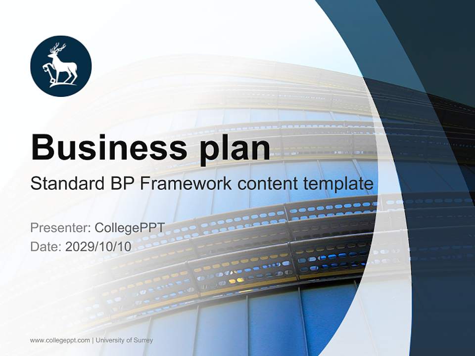 University of Surrey Competition/Entrepreneurship Contest PPT Template4:3 ratio PPT effect preview image9
