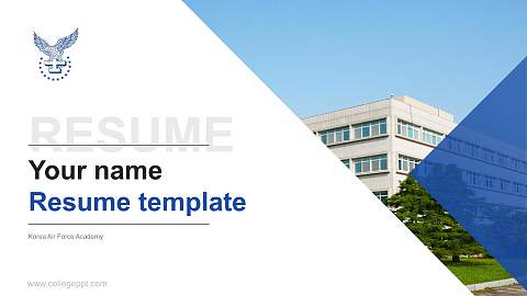 Korea Air Force Academy Resume PPT Template
