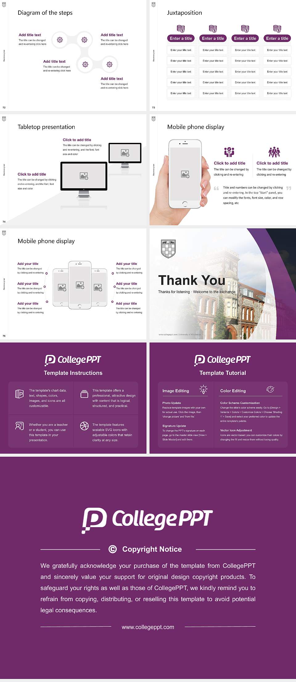 University of Winchester Competition/Entrepreneurship Contest PPT Template4:3 ratio PPT effect preview image9
