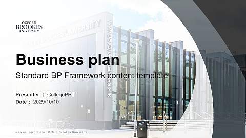 Oxford Brookes University Competition/Entrepreneurship Contest PPT Template
