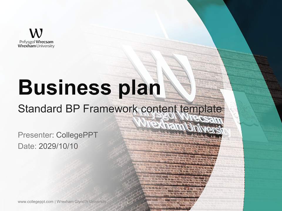 Wrexham Glynd?r University Competition/Entrepreneurship Contest PPT Template4:3 ratio PPT effect preview image9