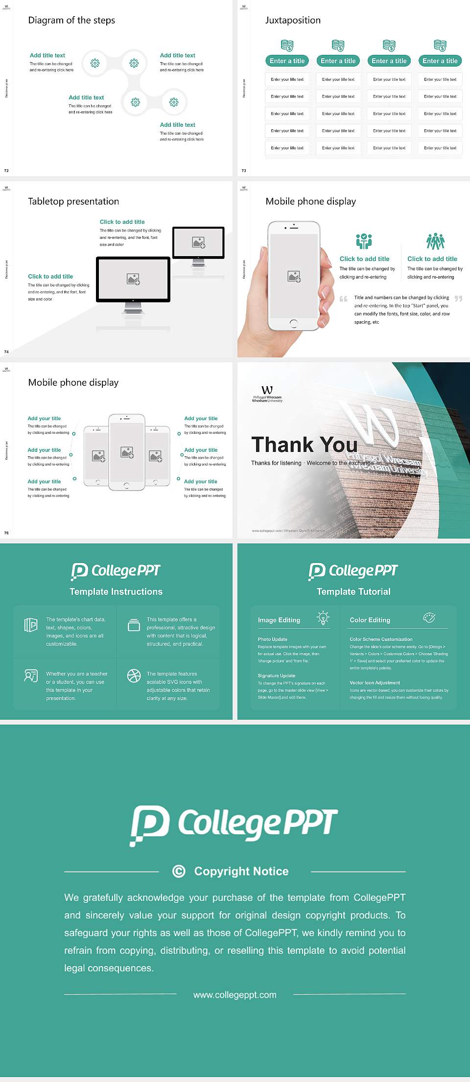 Wrexham Glynd?r University Competition/Entrepreneurship Contest PPT Template4:3 ratio PPT effect preview image9