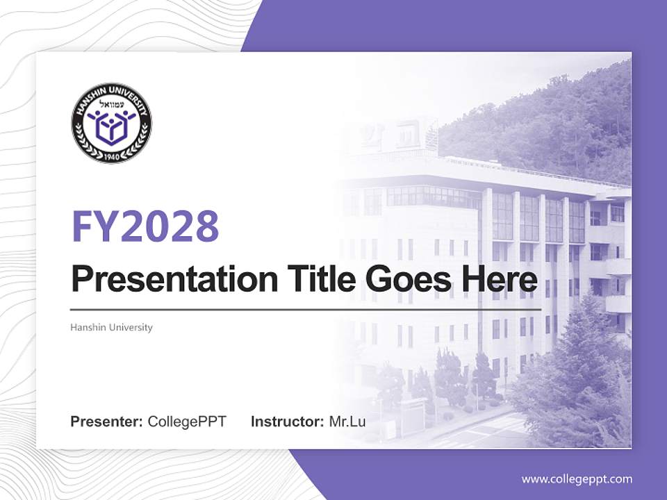Hanshin University Academic Presentation/Research Findings Report PPT Template4:3 ratio PPT effect preview image5