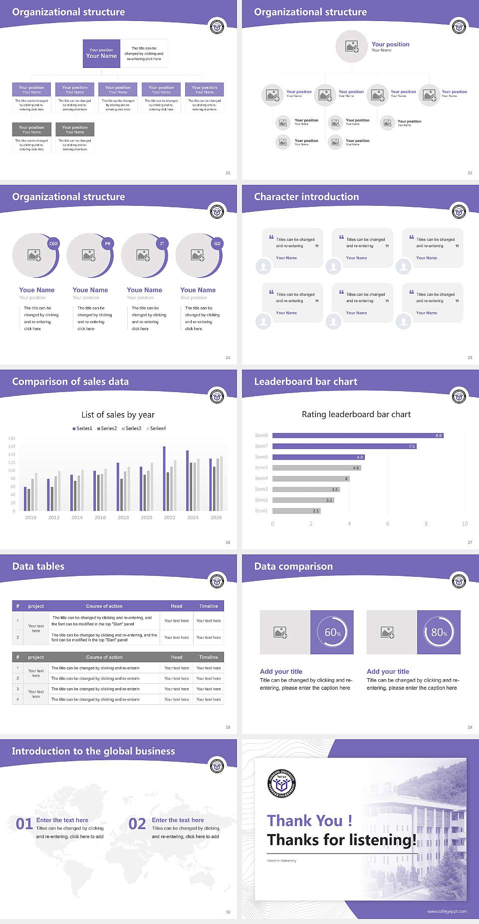 Hanshin University Academic Presentation/Research Findings Report PPT Template4:3 ratio PPT effect preview image4