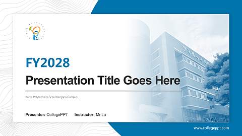 Korea Polytechnics Seoul Kangseo Campus Academic Presentation/Research Findings Report PPT Template