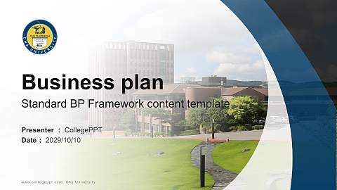 Cha University Competition/Entrepreneurship Contest PPT Template