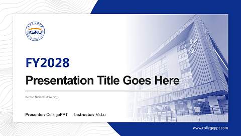Kunsan National University Academic Presentation/Research Findings Report PPT Template