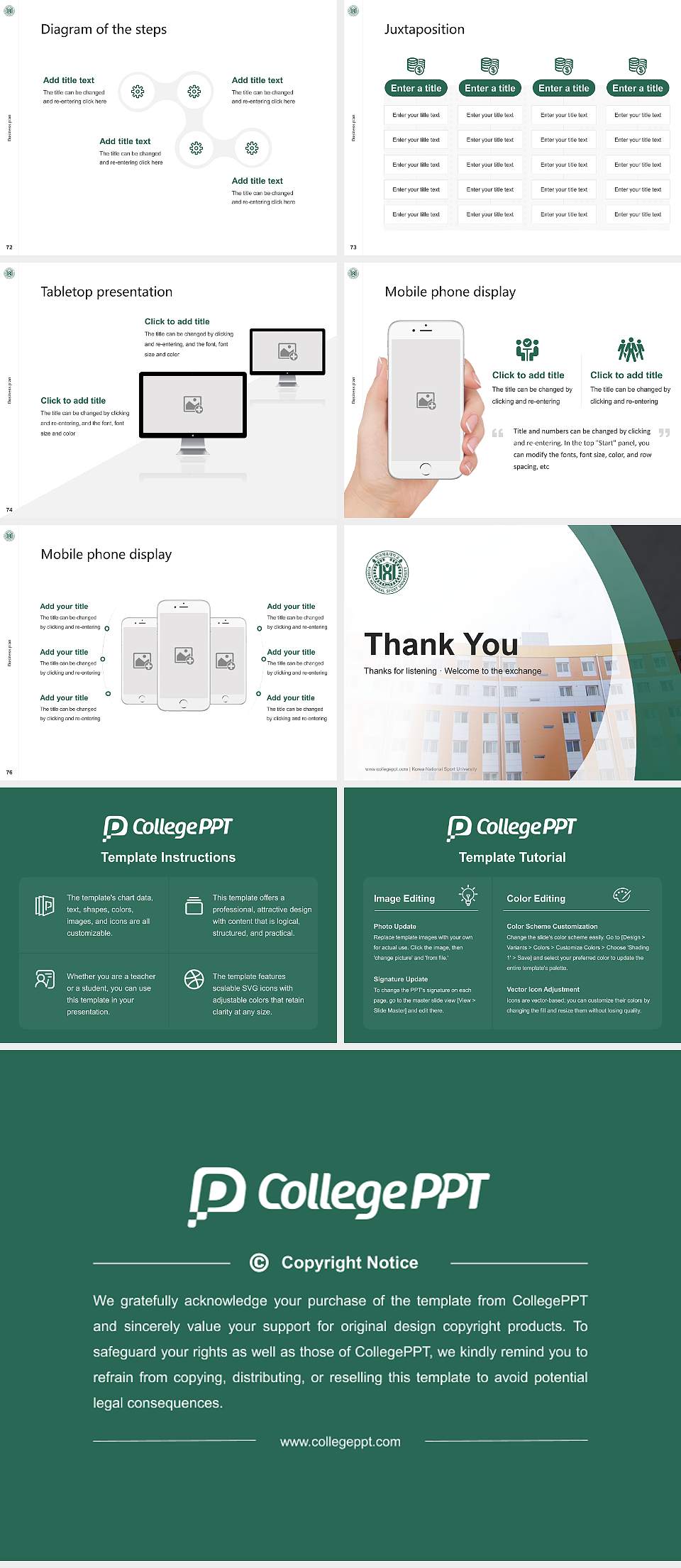 Korea National Sport University Competition/Entrepreneurship Contest PPT Template4:3 ratio PPT effect preview image9