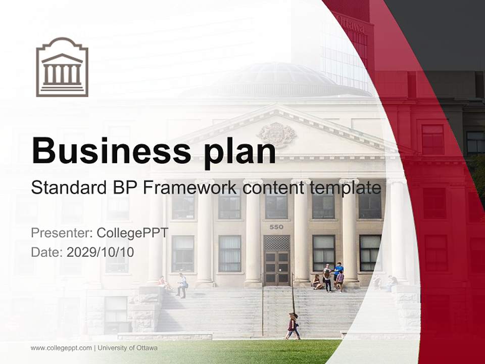 University of Ottawa Competition/Entrepreneurship Contest PPT Template4:3 ratio PPT effect preview image9