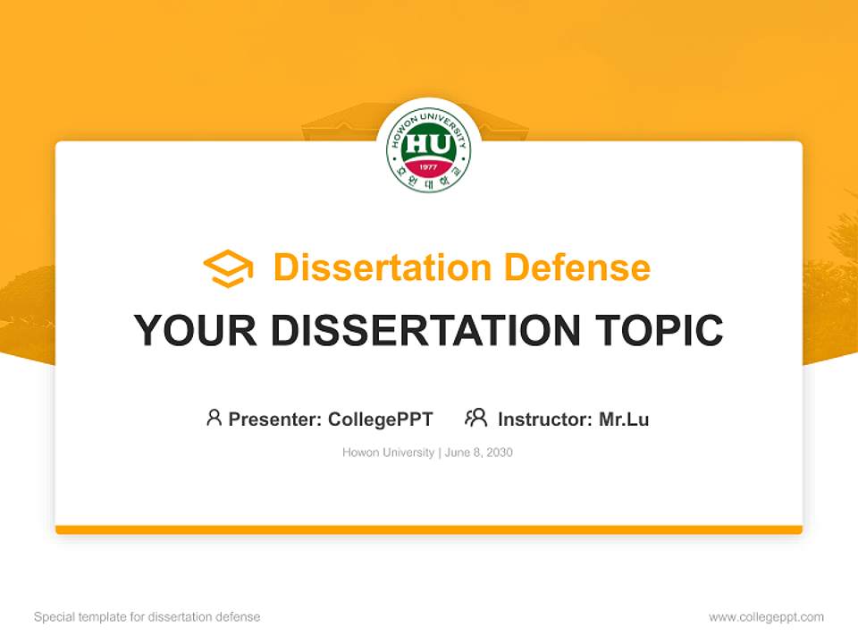 Howon University Graduation Thesis Defense PPT Template4:3 ratio PPT effect preview image7