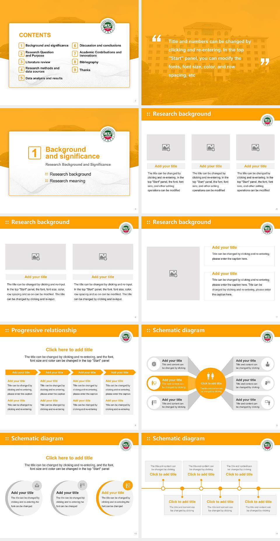 Howon University Graduation Thesis Defense PPT Template4:3 ratio PPT effect preview image2