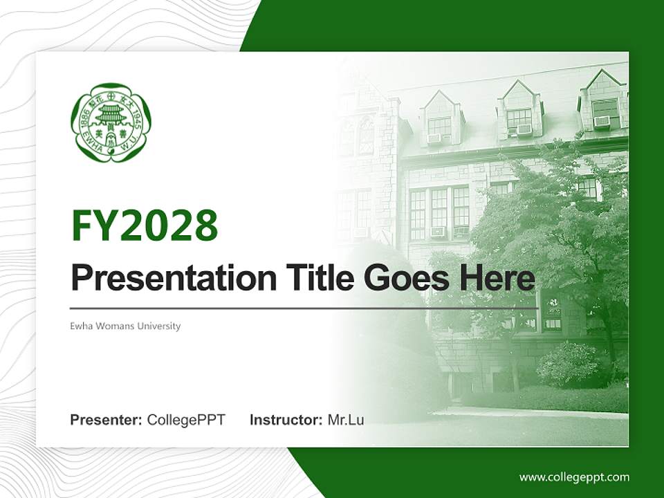 Ewha Womans University Academic Presentation/Research Findings Report PPT Template4:3 ratio PPT effect preview image5