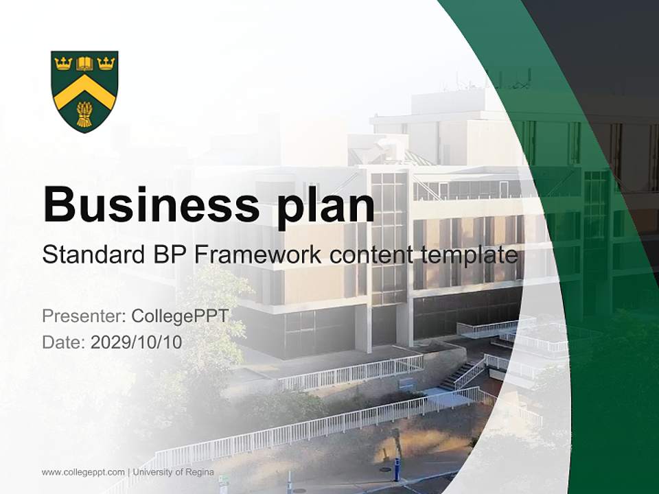 University of Regina Competition/Entrepreneurship Contest PPT Template4:3 ratio PPT effect preview image9