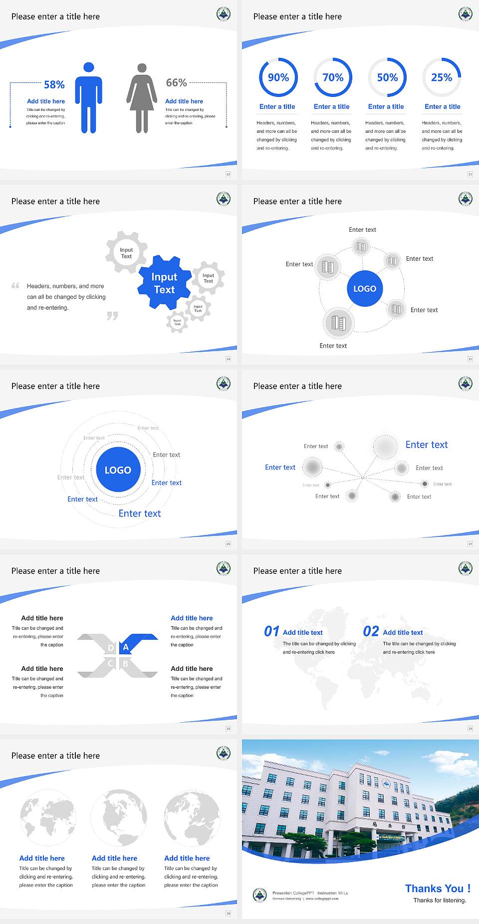 Hanseo University Course/Courseware Creation PPT Template4:3 ratio PPT effect preview image4