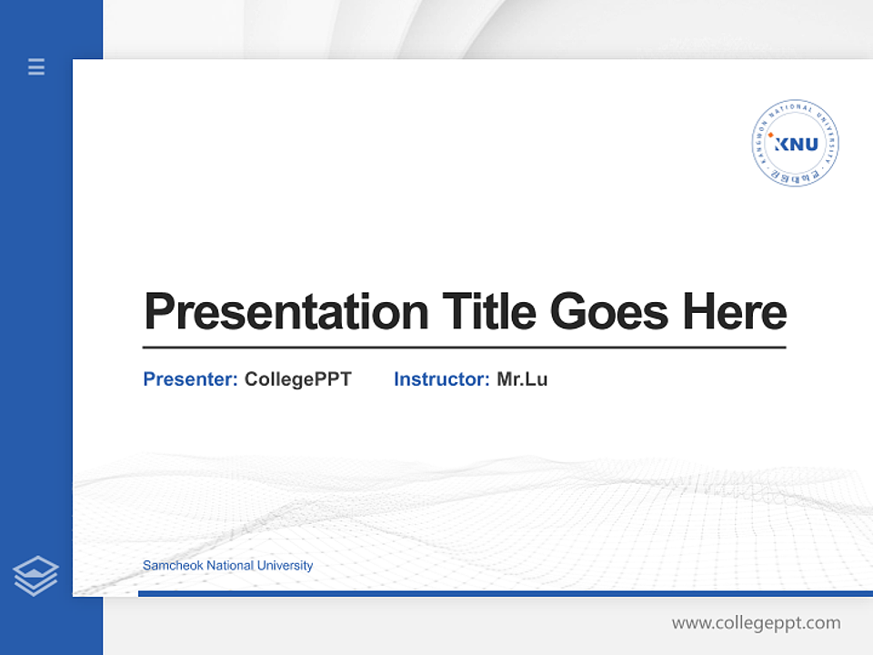 Samcheok National University Thesis Proposal/Graduation Defense PPT Template_Slide preview image1