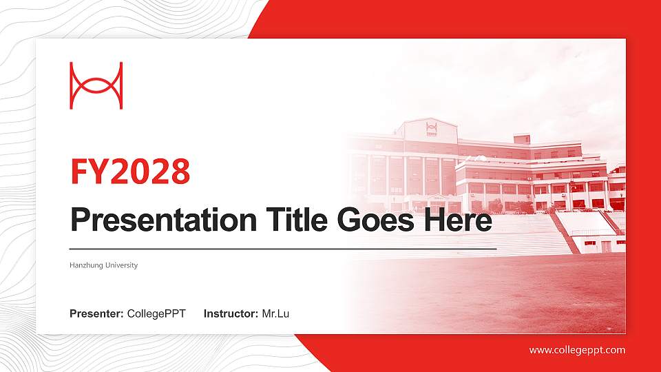 Hanzhung University Academic Presentation/Research Findings Report PPT Template16:9 ratio PPT effect preview image1