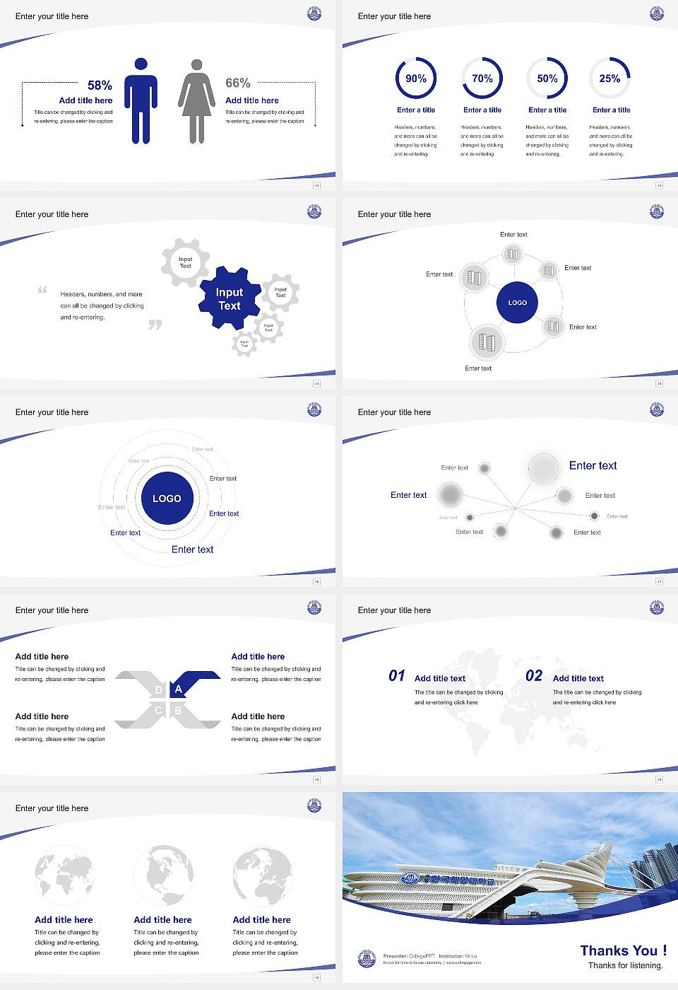 Korea Maritime & Ocean University Course/Courseware Creation PPT Template16:9 ratio PPT effect preview image4