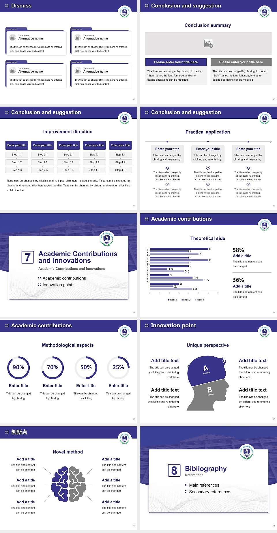 Hanlyo University Graduation Thesis Defense PPT Template4:3 ratio PPT effect preview image6