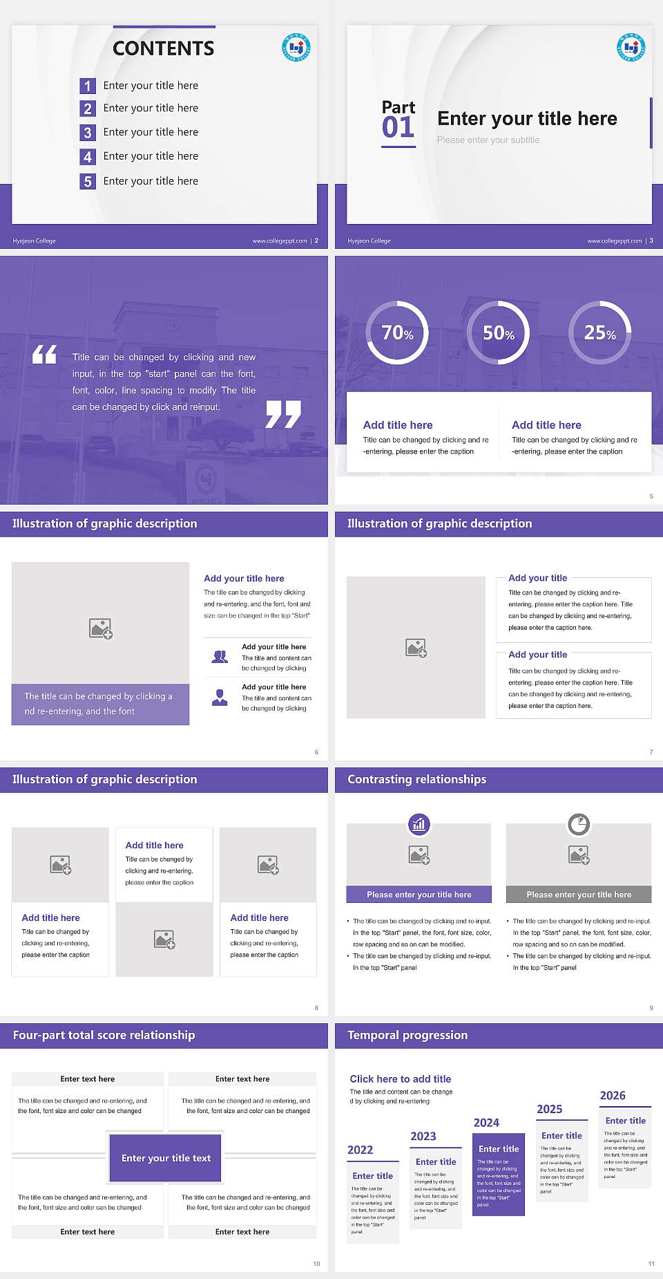 Hyejeon College Thesis Proposal/Graduation Defense PPT Template4:3 ratio PPT effect preview image2