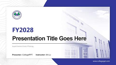 Kyeyak Graduate School of Theology Academic Presentation/Research Findings Report PPT Template